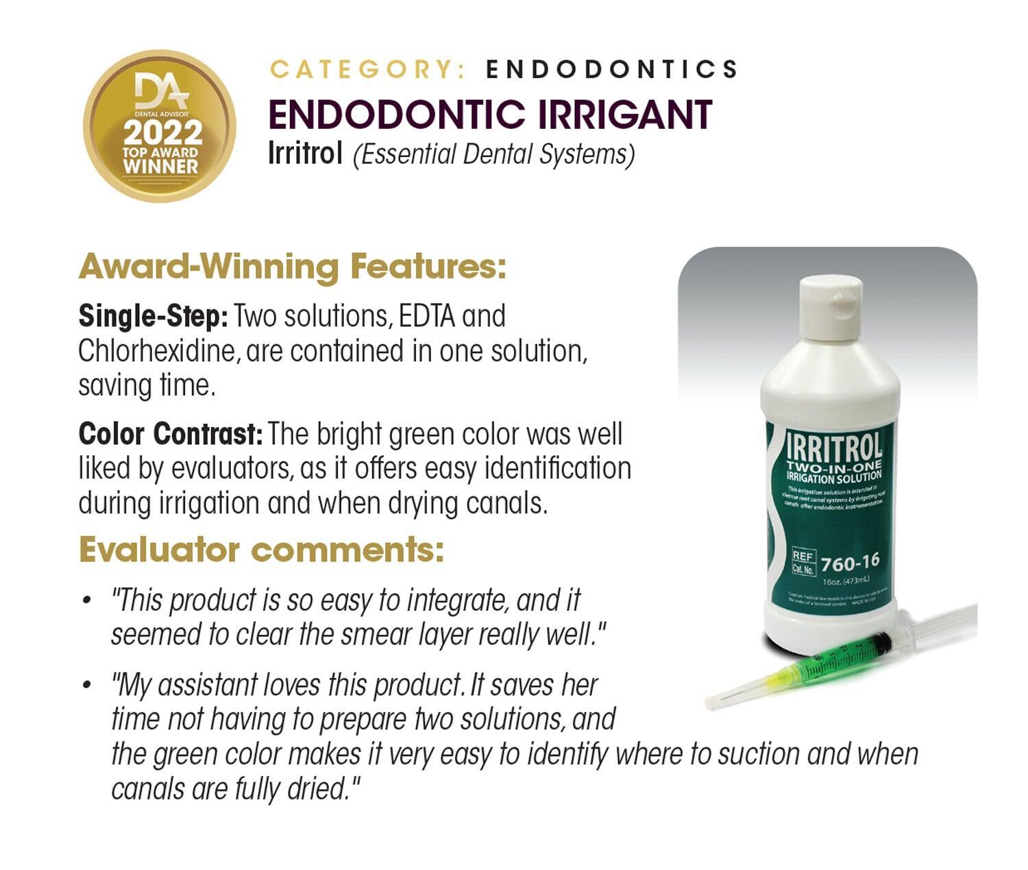 Dental Advisor Review of Irritrol